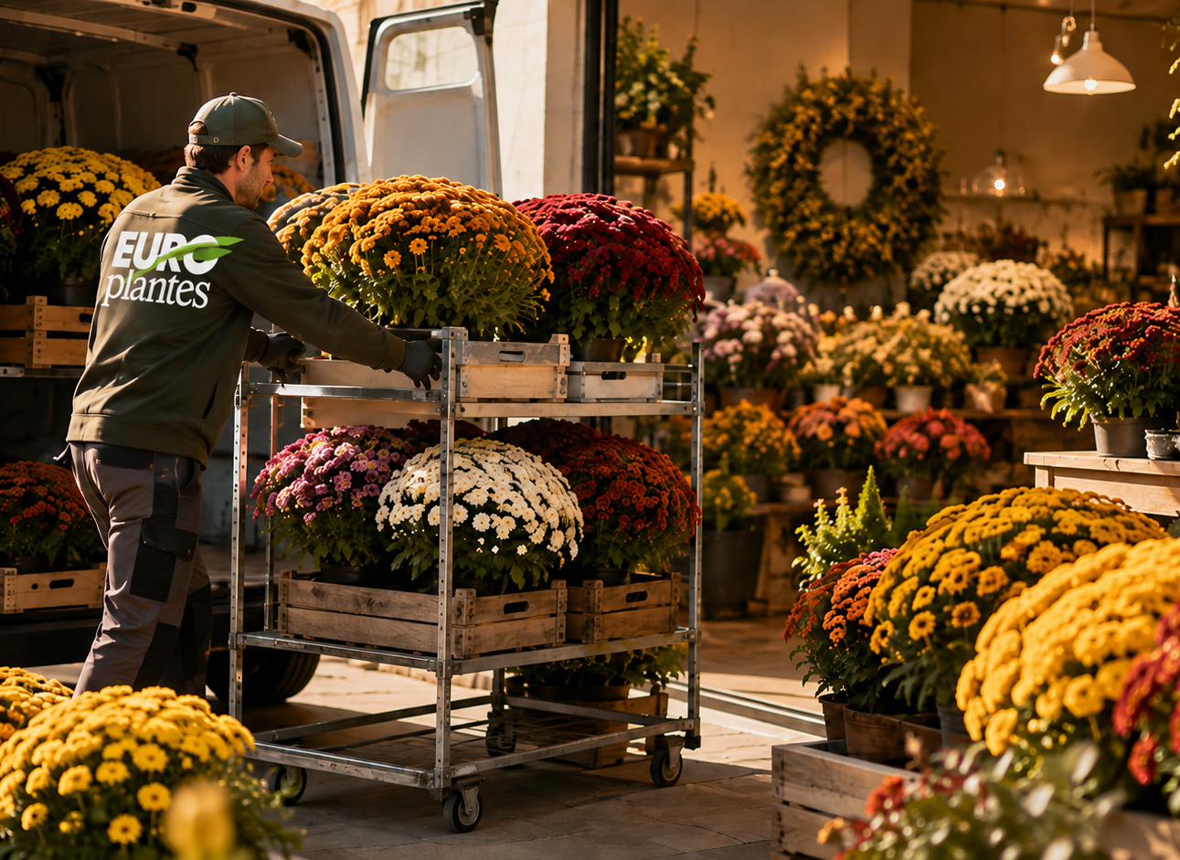 Livraison de Chrysanthèmes par Euro Plantes